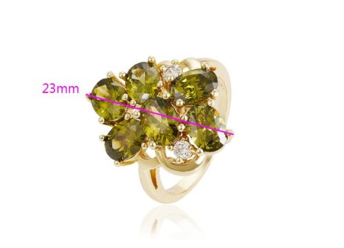 Zöld köves gyűrű 16 mm 